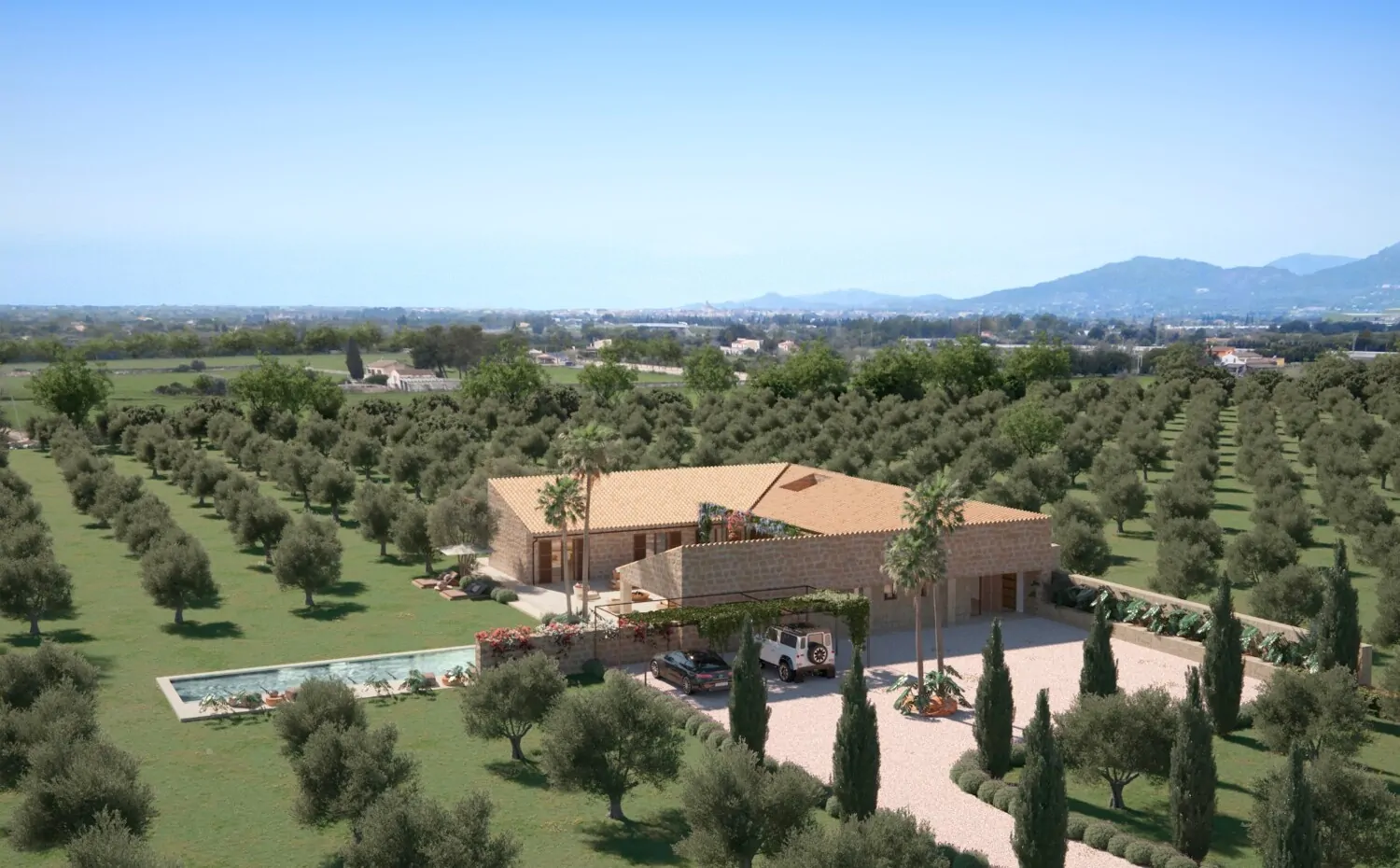 Projekt einer Finca mit Weinberg