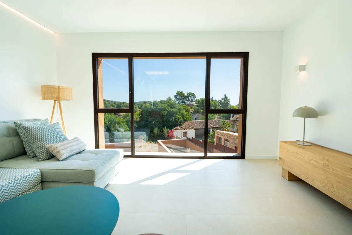 View from the living room onto the terrace