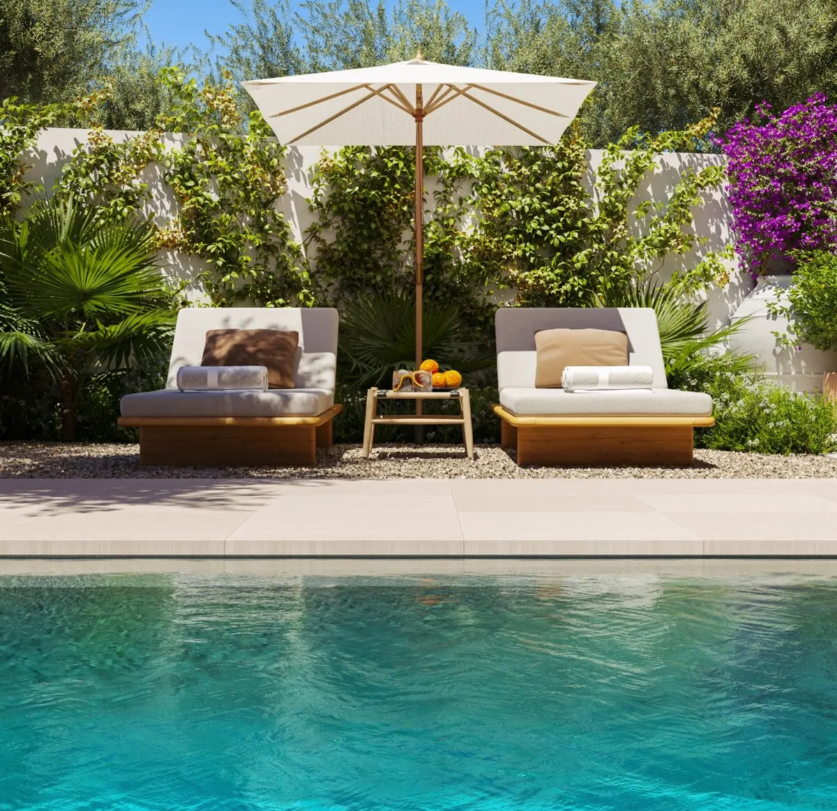 Pool und Sonnenterrasse