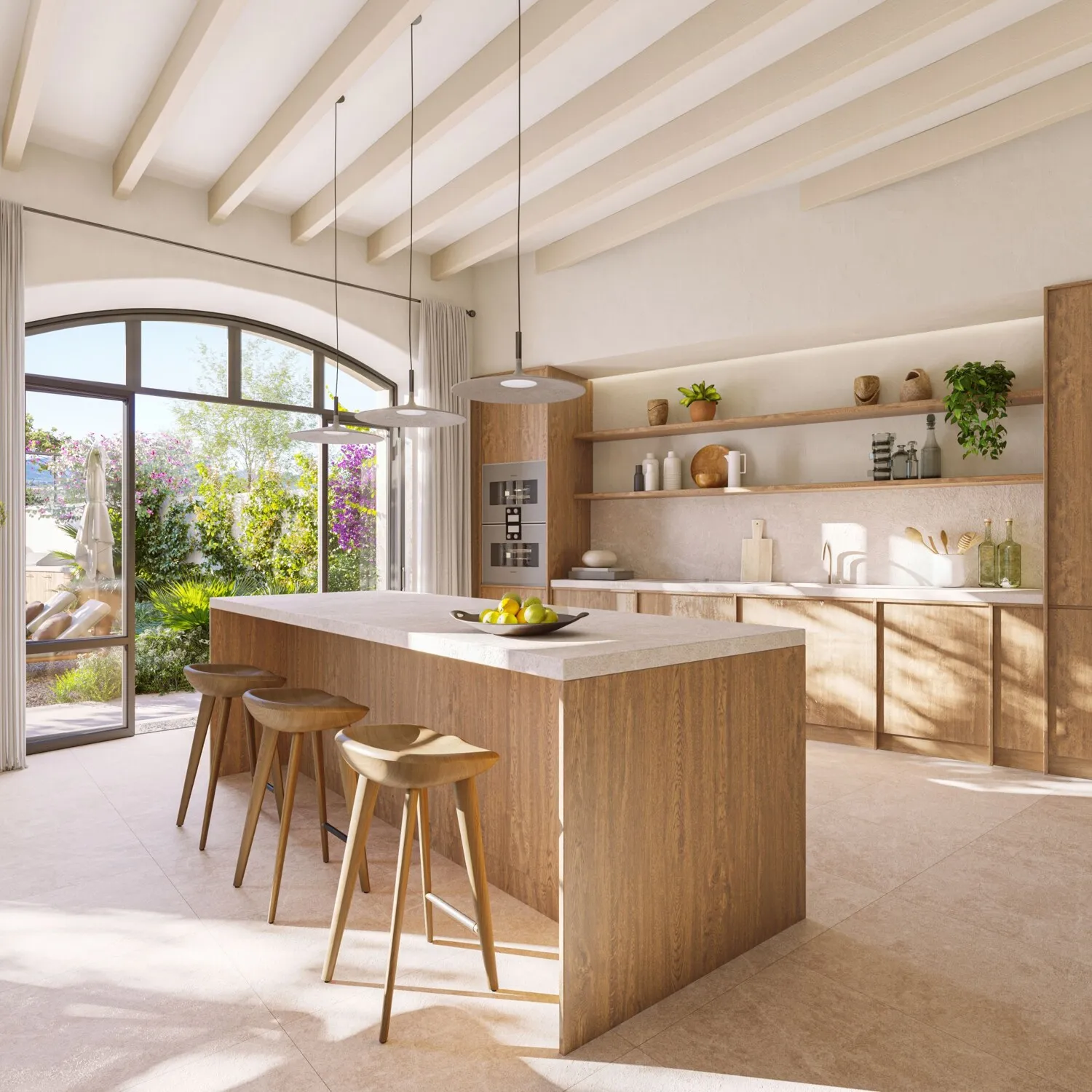 Modern built-in kitchen with high-quality materials