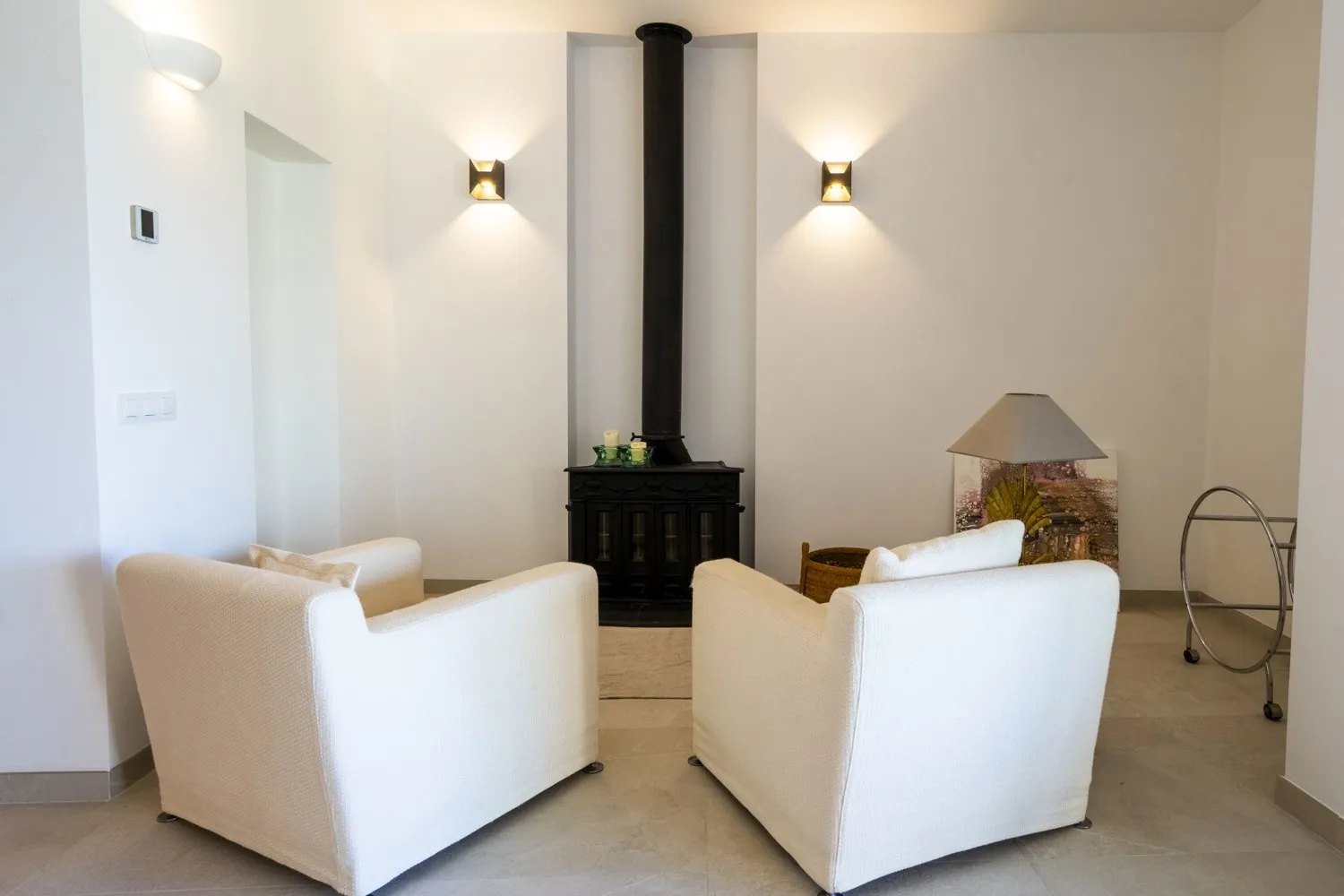 Living area with stove