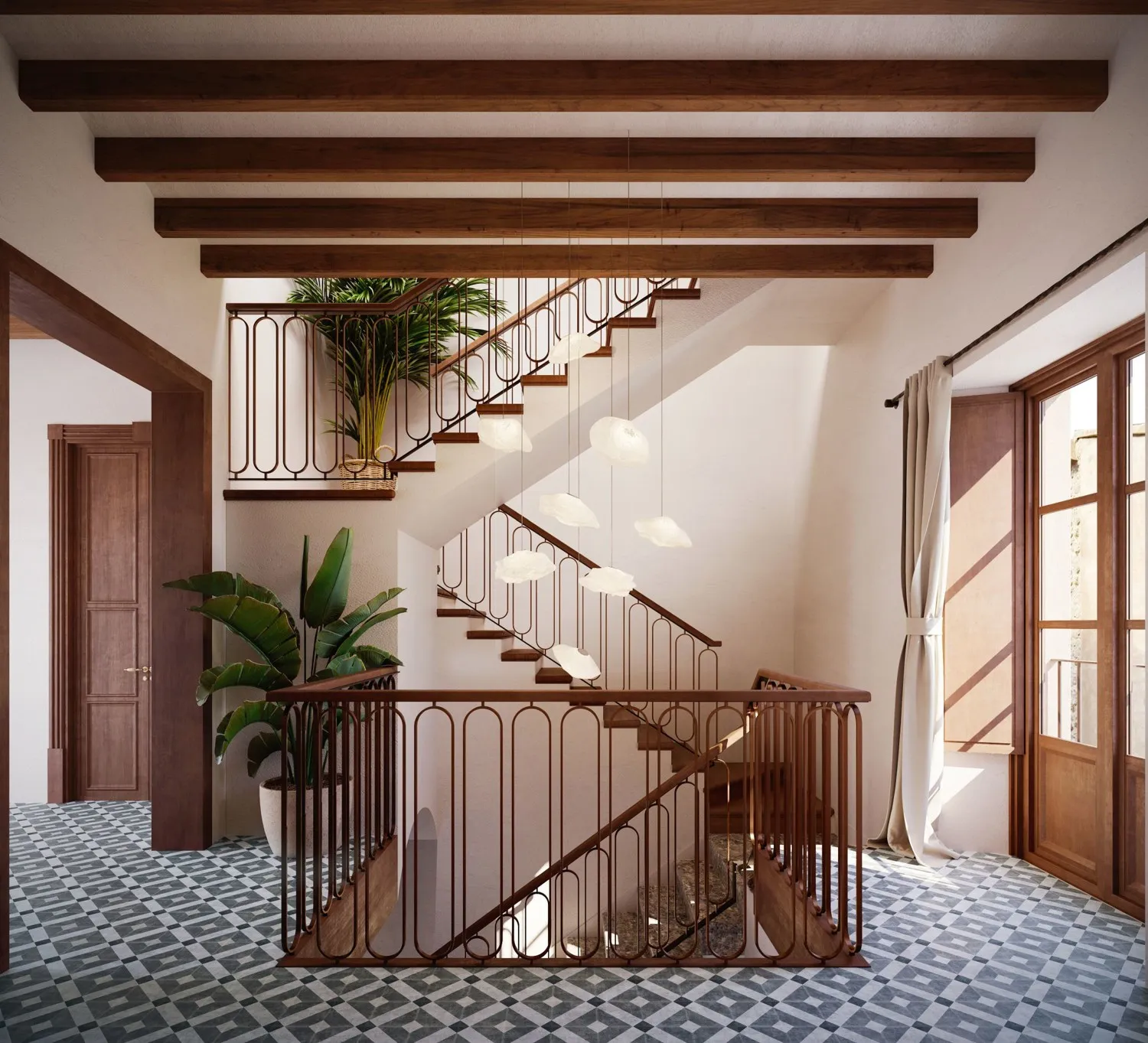 Escalera entre los pisos