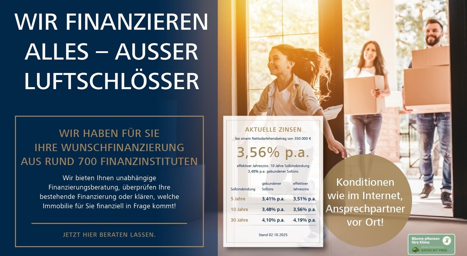 Zinsaushang Oktober 2025