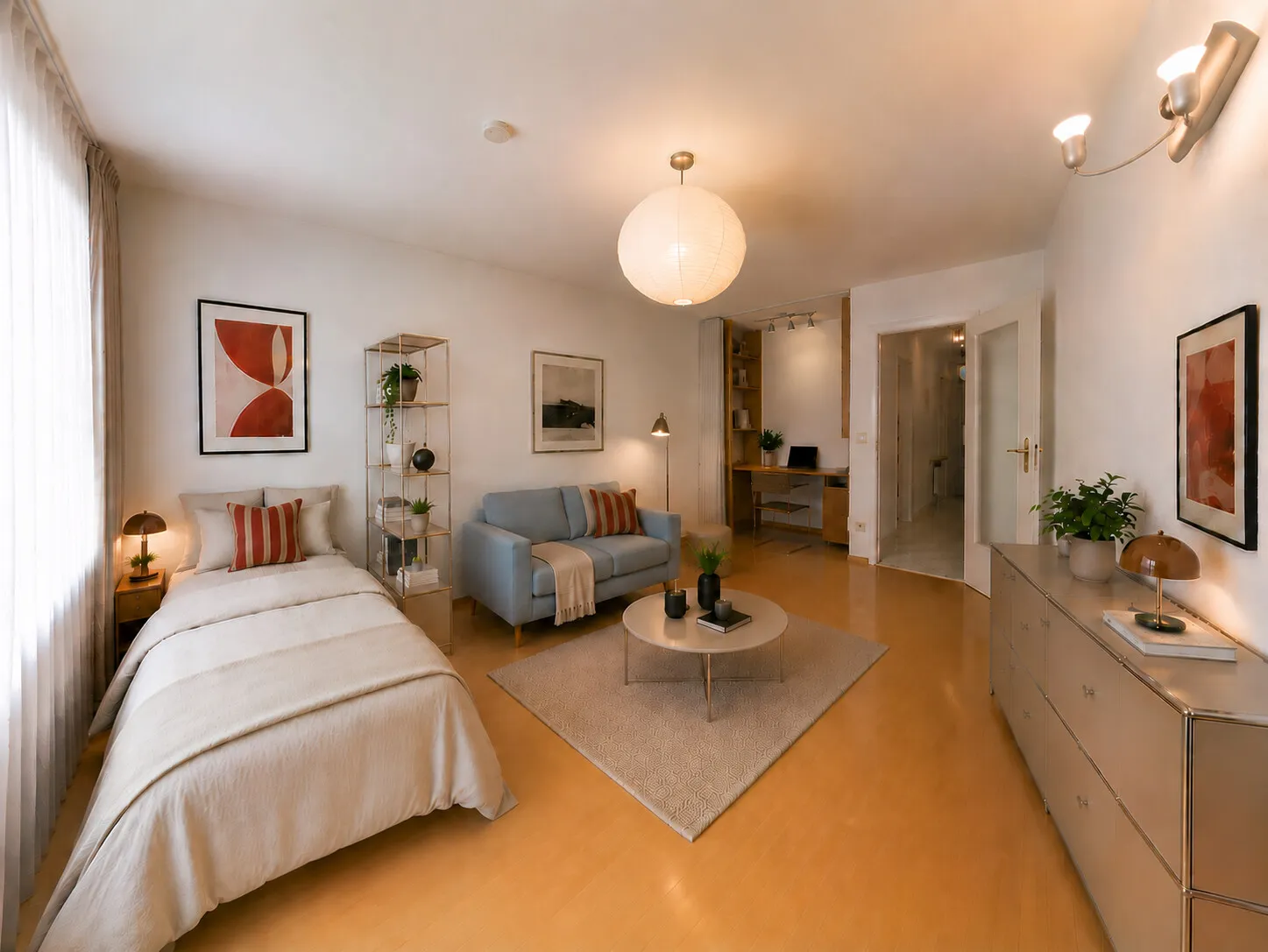 Wohn-/Schlafzimmer (visualisiert)