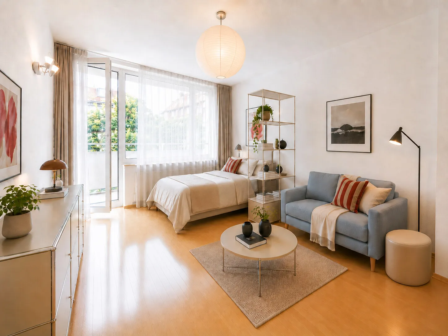 Wohn-/Schlafzimmer (visualisiert)