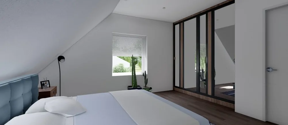 Schlafzimmer mit Schrankfläche