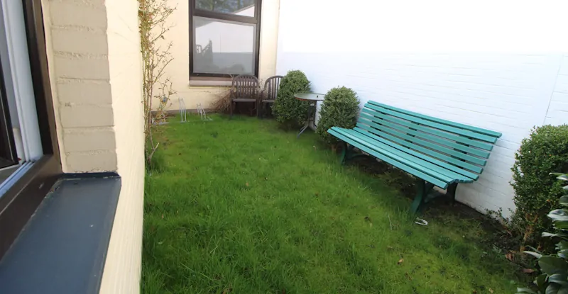 kleiner Grünstreifen neben dem Haus