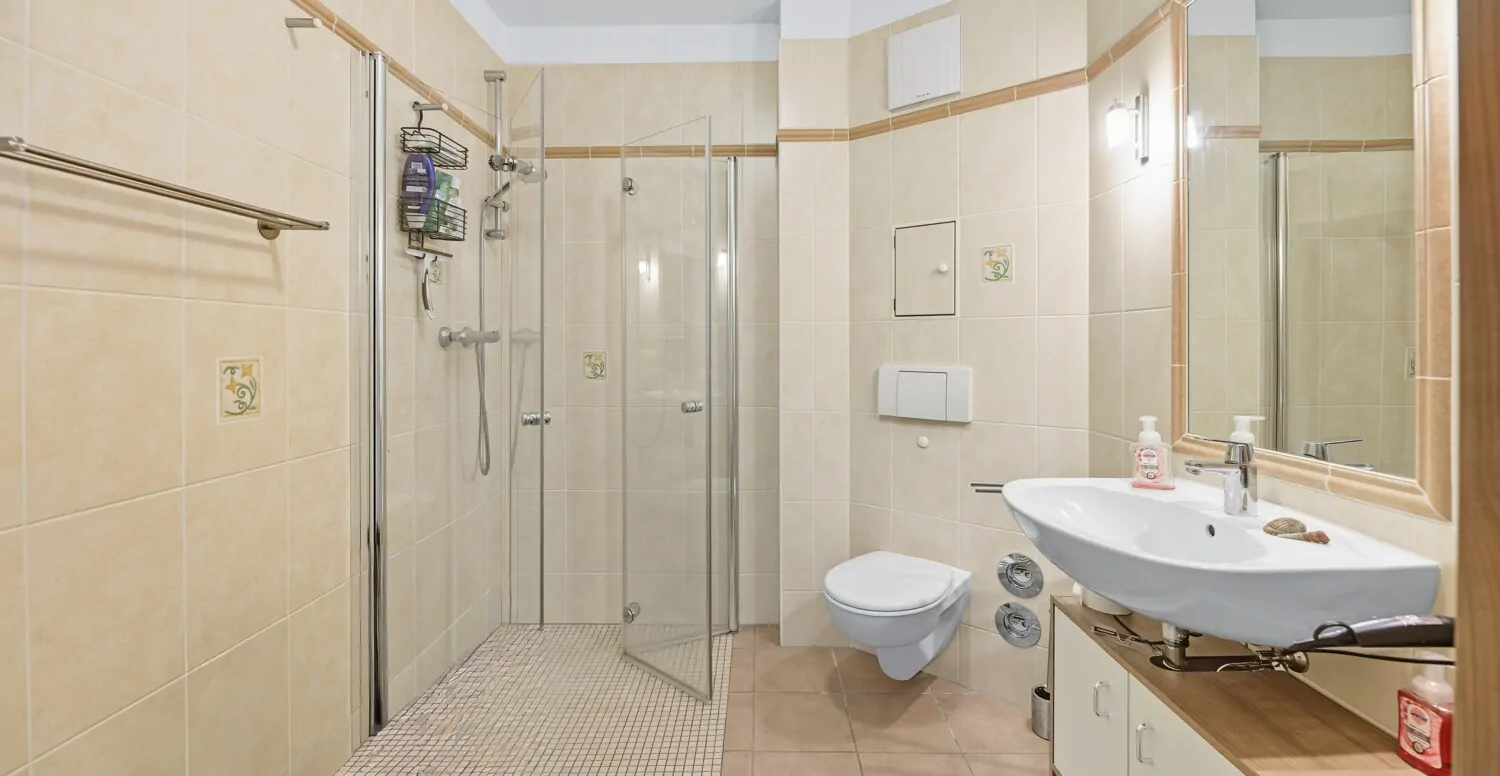 modernes Duschbad im Erdgeschoss