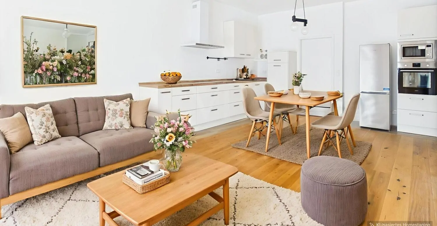 Wohnzimmer KI-Homestaging