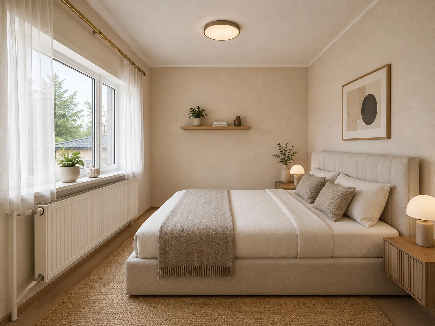 Schlafzimmer KI Generiert Wohnbeispiel