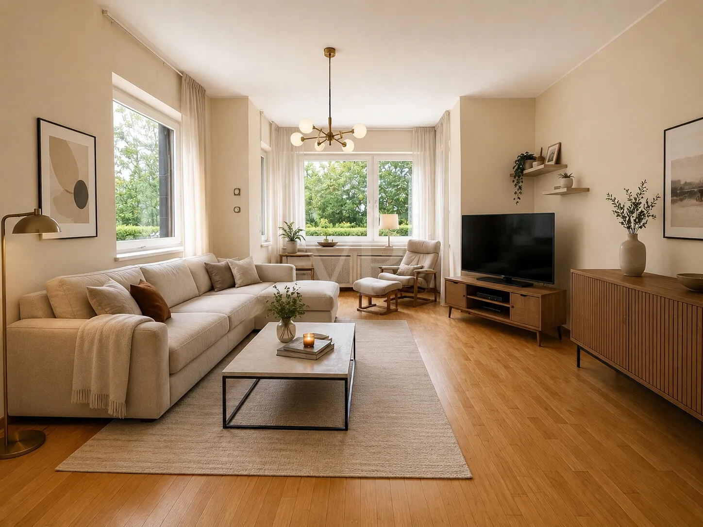Wohnzimmer KI generiert