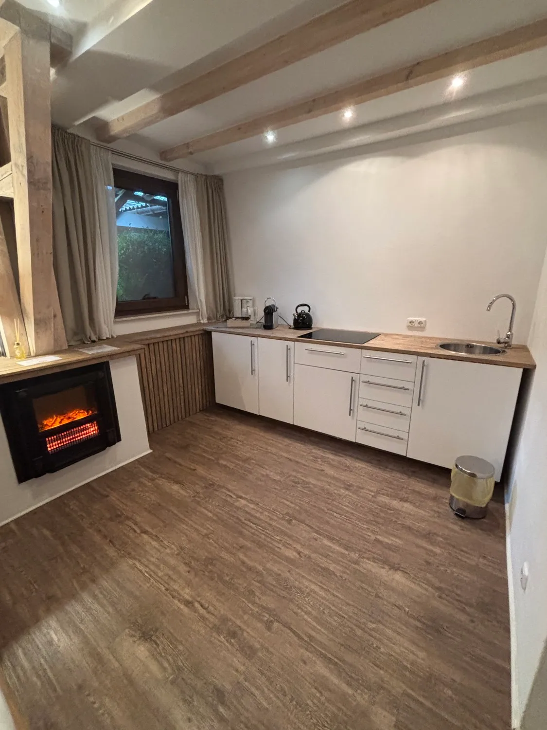 offene Küche, Elektrokamin