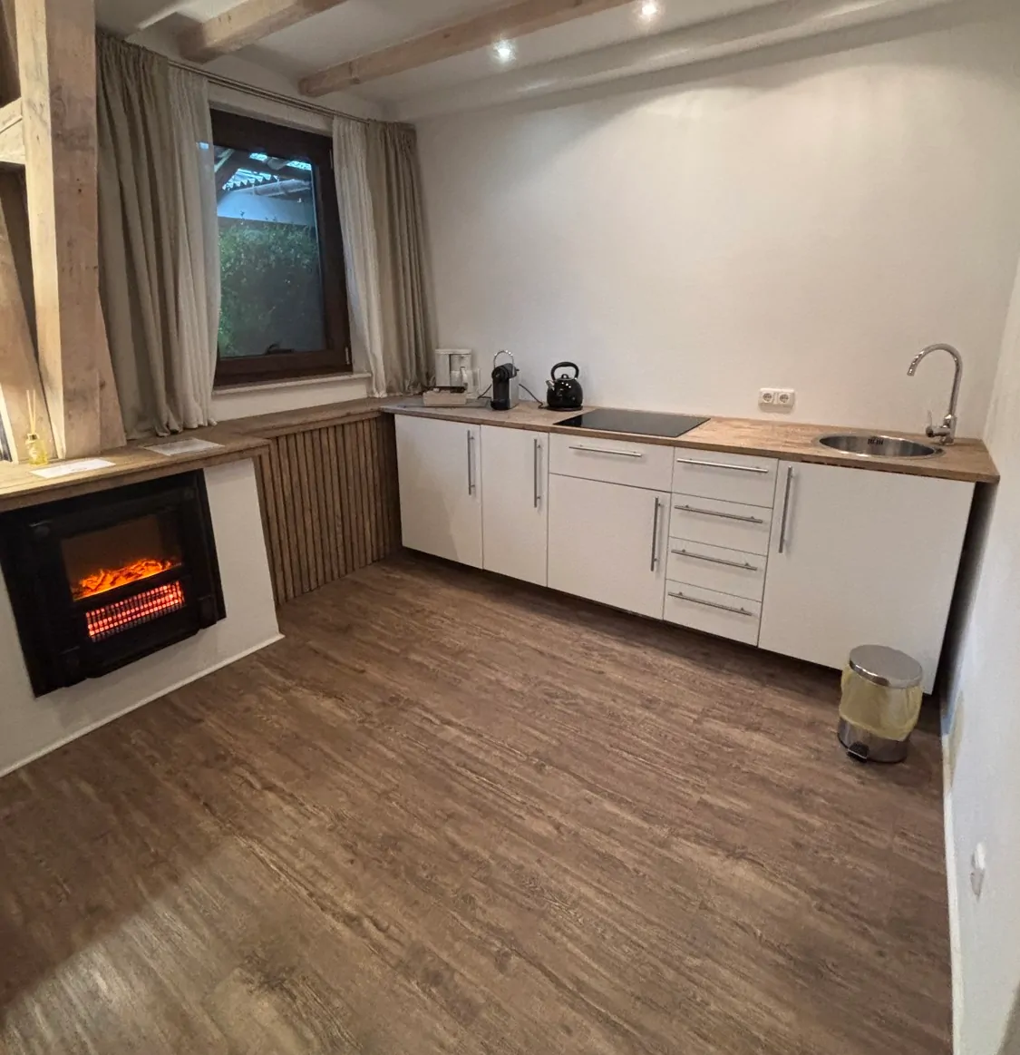 offene Küche, Elektrokamin