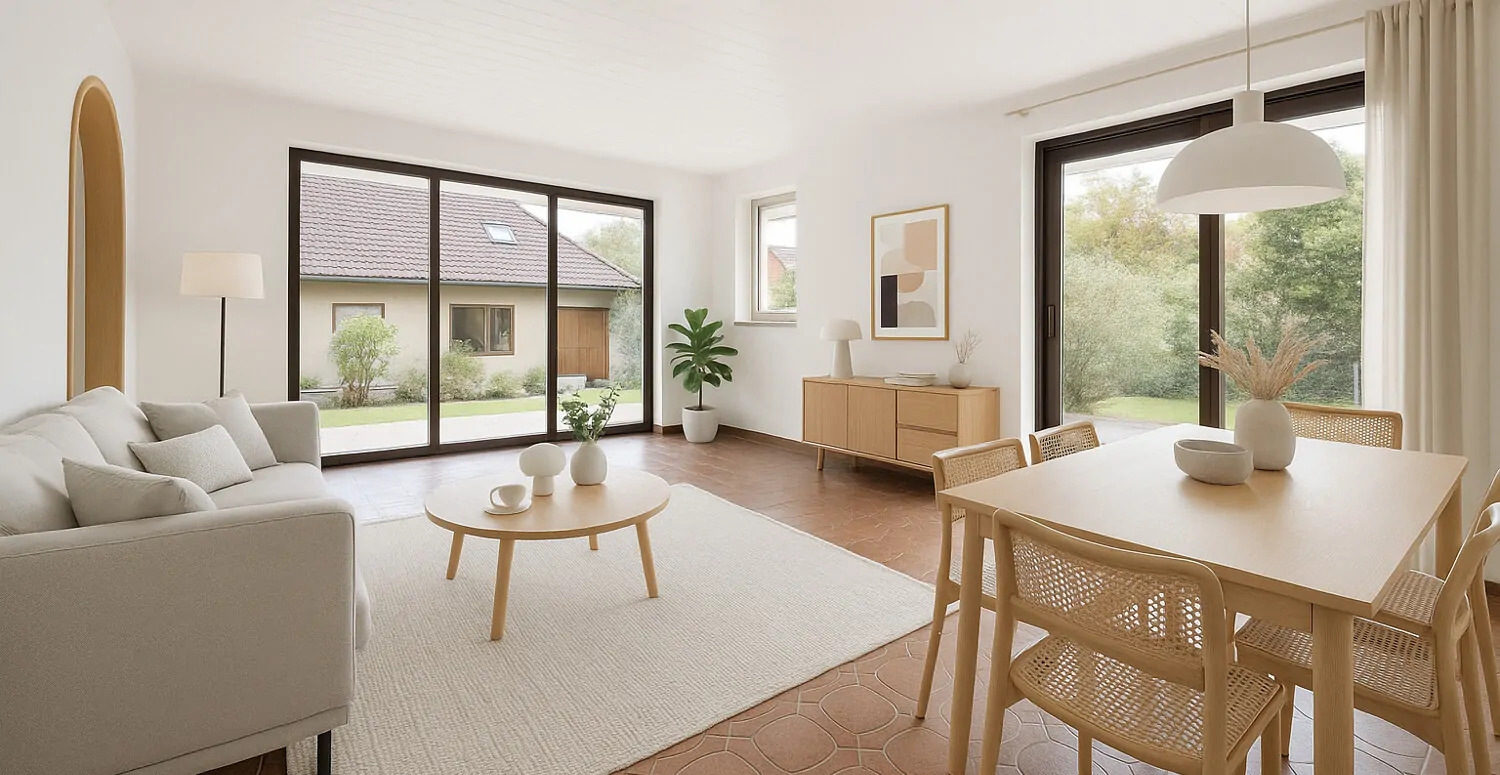 Wohnzimmer mit virtueller Einrichtung