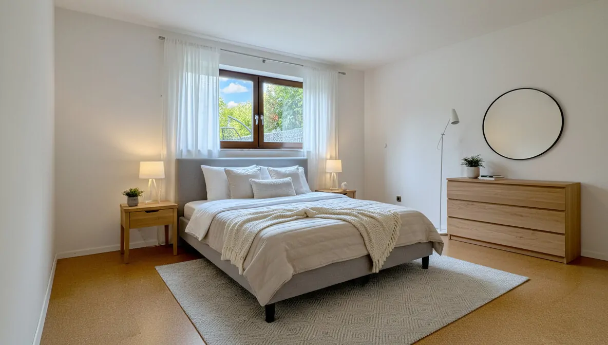 Schlafzimmer mit virtueller Einrichtung