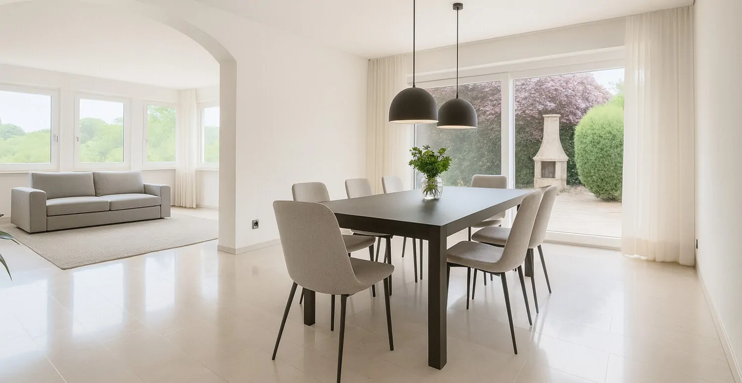 Speisebereich modernisiert mit virtueller Einrichtung