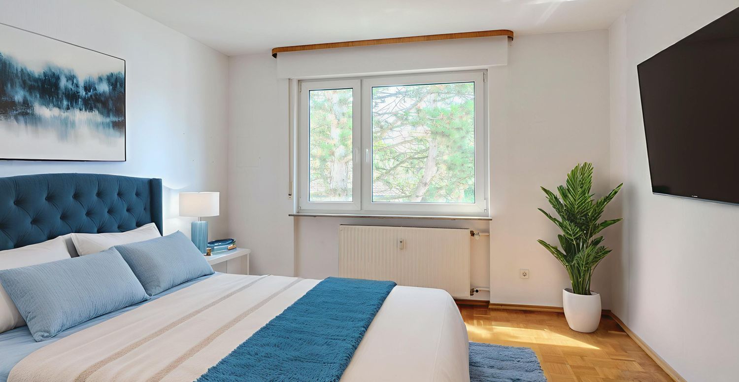 Schlafzimmer mit virtueller Einrichtung