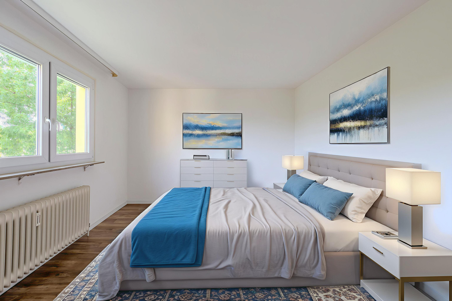 Schlafzimmer mit virtueller Einrichtung