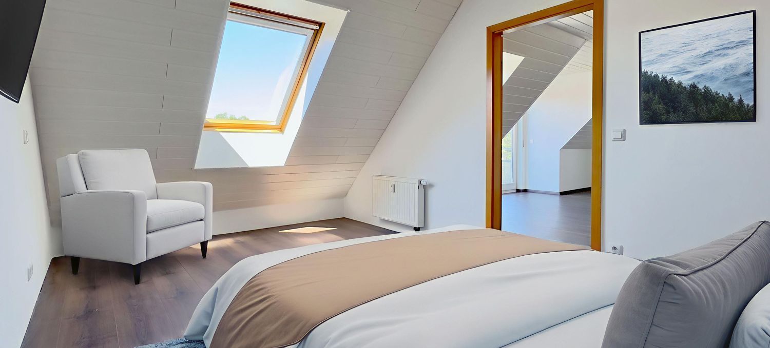 Schlafzimmer mit virtueller Einrichtung