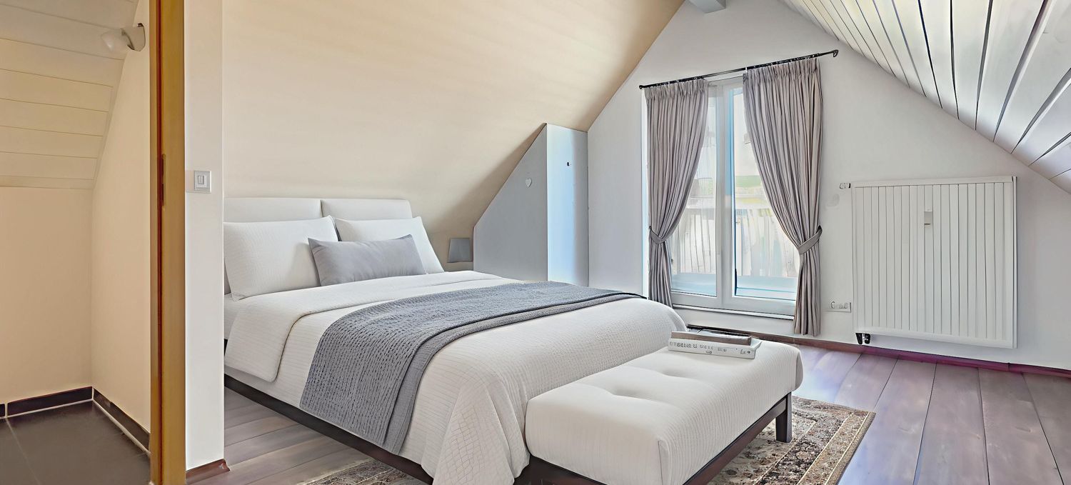 Schlafzimmer im Obergeschoss mit virtueller Einrichtung