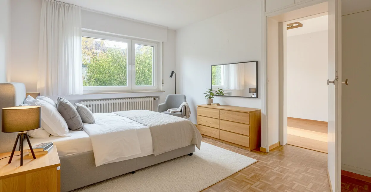 Schlafzimmer I mit virtueller Renovierung