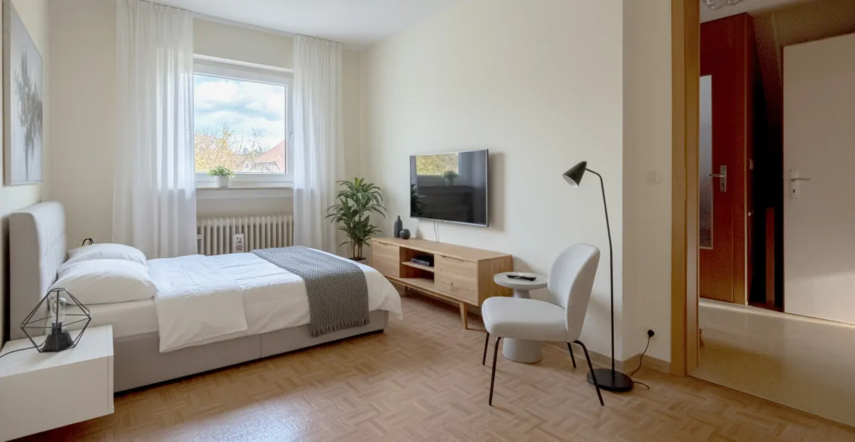 Schlafzimmer II mit virtueller Renovierung