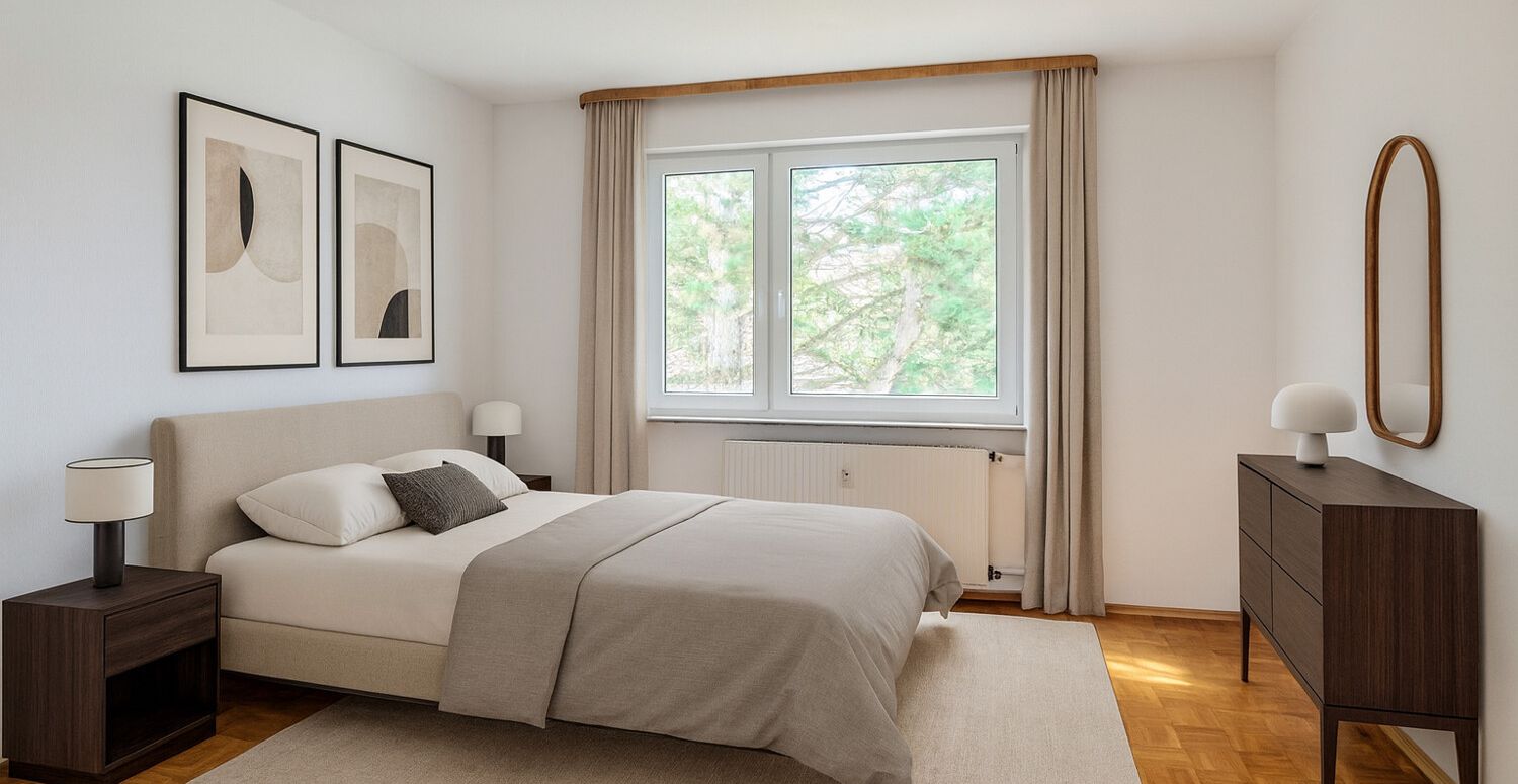 Schlafzimmer mit virtueller Einrichtung