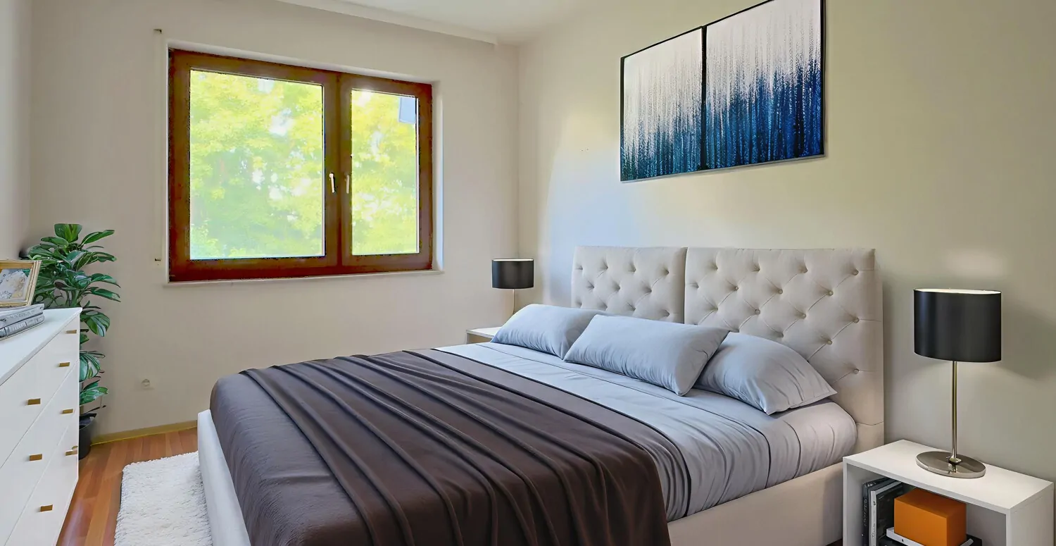 Schlafzimmer mit virtueller Einrichtung