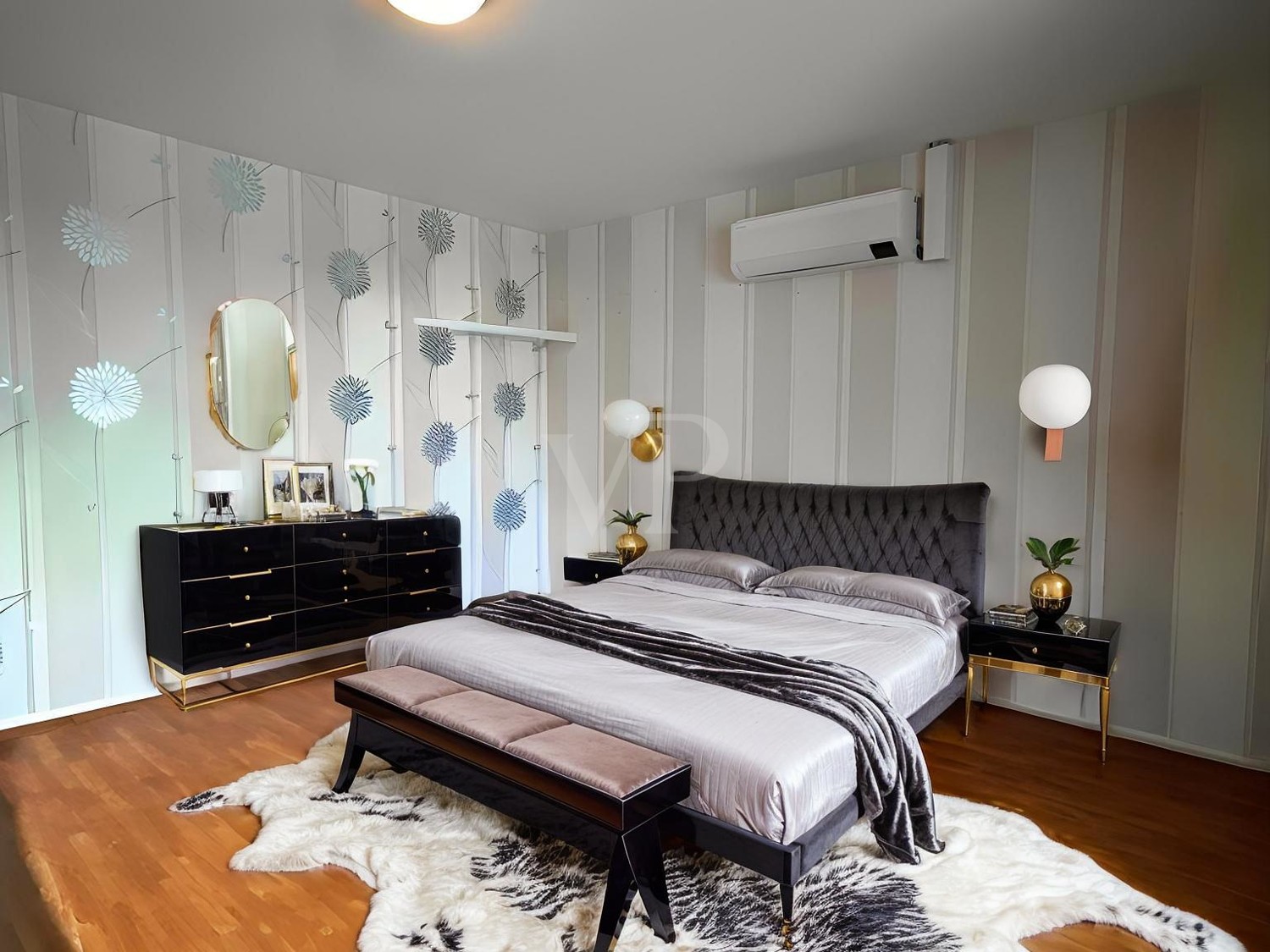 Schlafzimmer (mit KI neu eingeräumt)