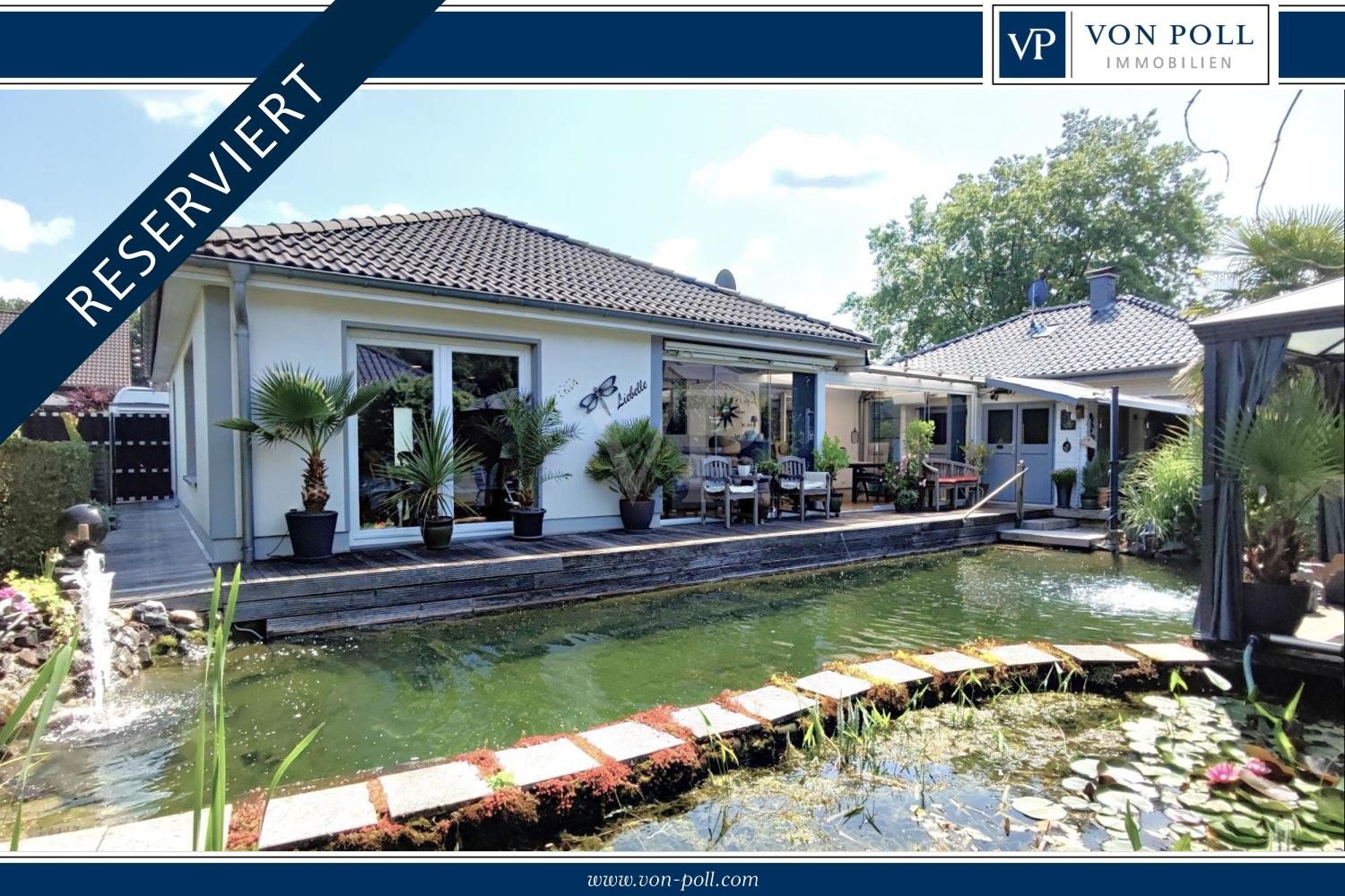 *Einzigartiges Schmuckstück in Toplage* 
Ihr Luxus-Bungalow mit privatem Schwimmteich