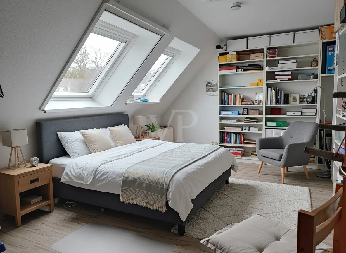 Schlafzimmer II (mit KI neu eingerichtet)