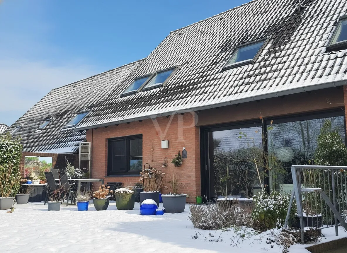 Fensterfront und Terrasse
