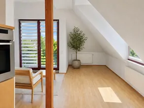 Wohn-/Essbereich mit Balkon