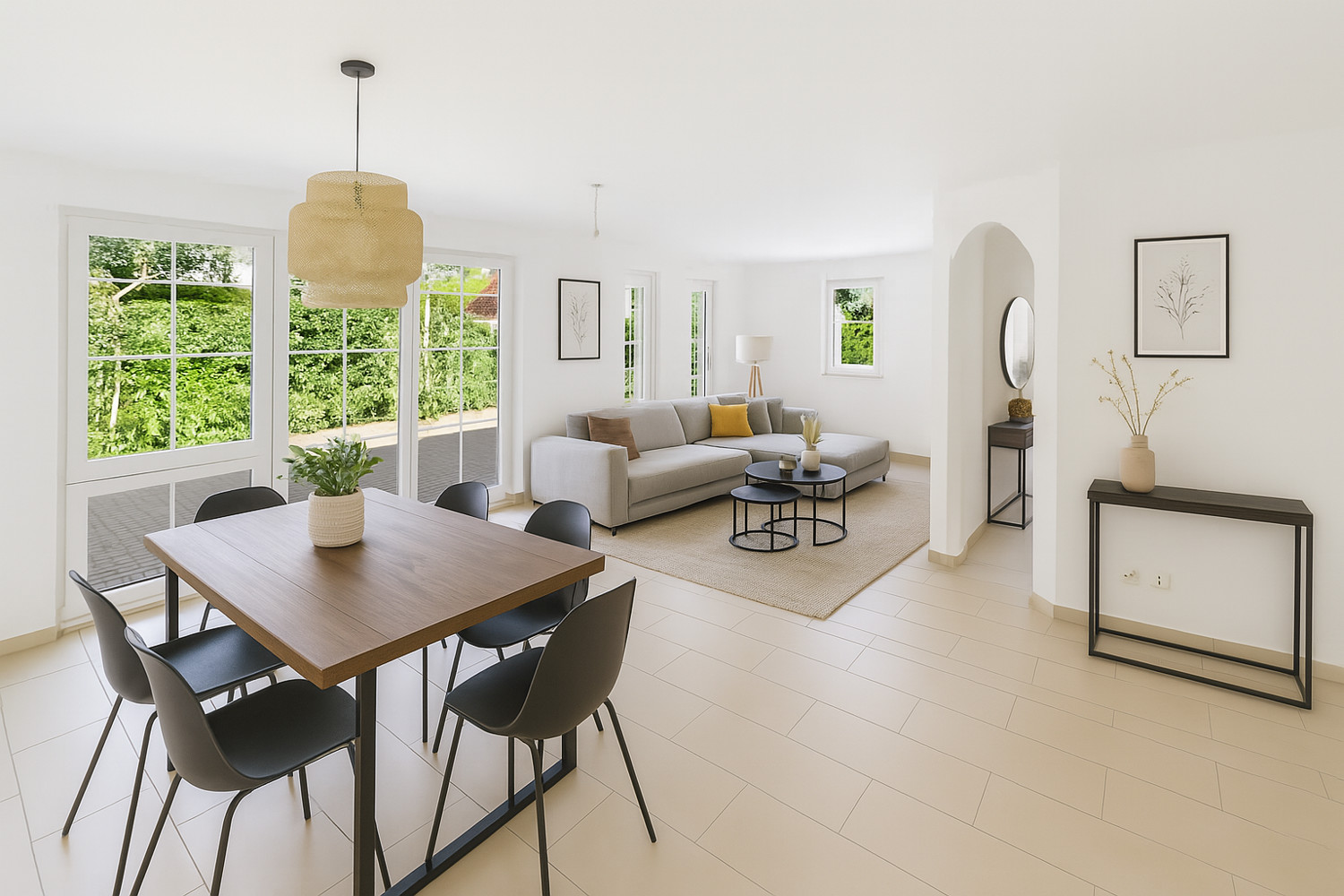 Wohnzimmer KI Einrichtungsbeispiel