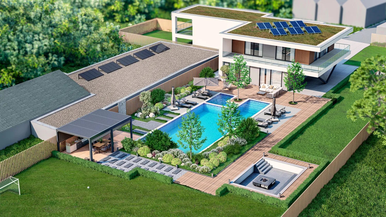Gartensansicht – unverbindliche Architektenvisualisierung