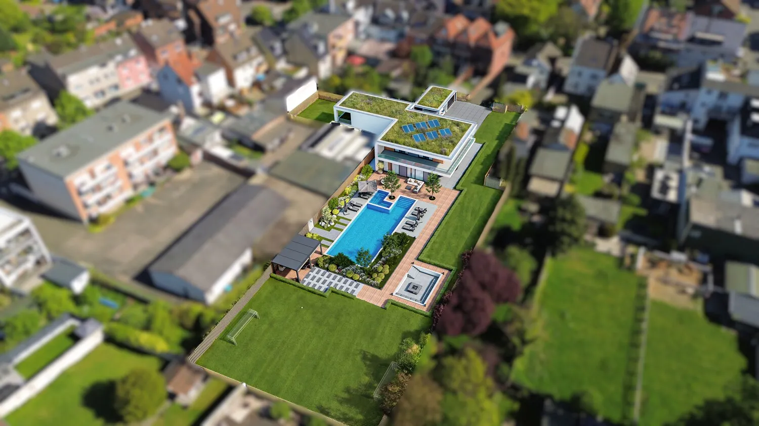 Luftaufnahme – unverbindliche Architektenvisualisierung