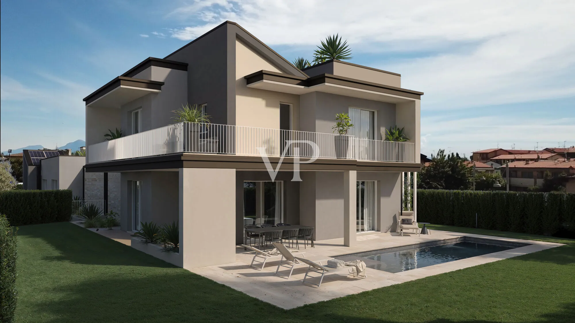 Nueva villa contemporánea con piscina privada en el corazón de Moniga del Garda
