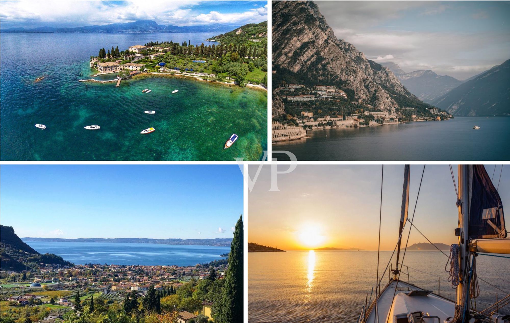 Vista fantastica sulla baia di Garda - splendido sviluppo circostante nella natura mediterranea e olio d'oliva proprio