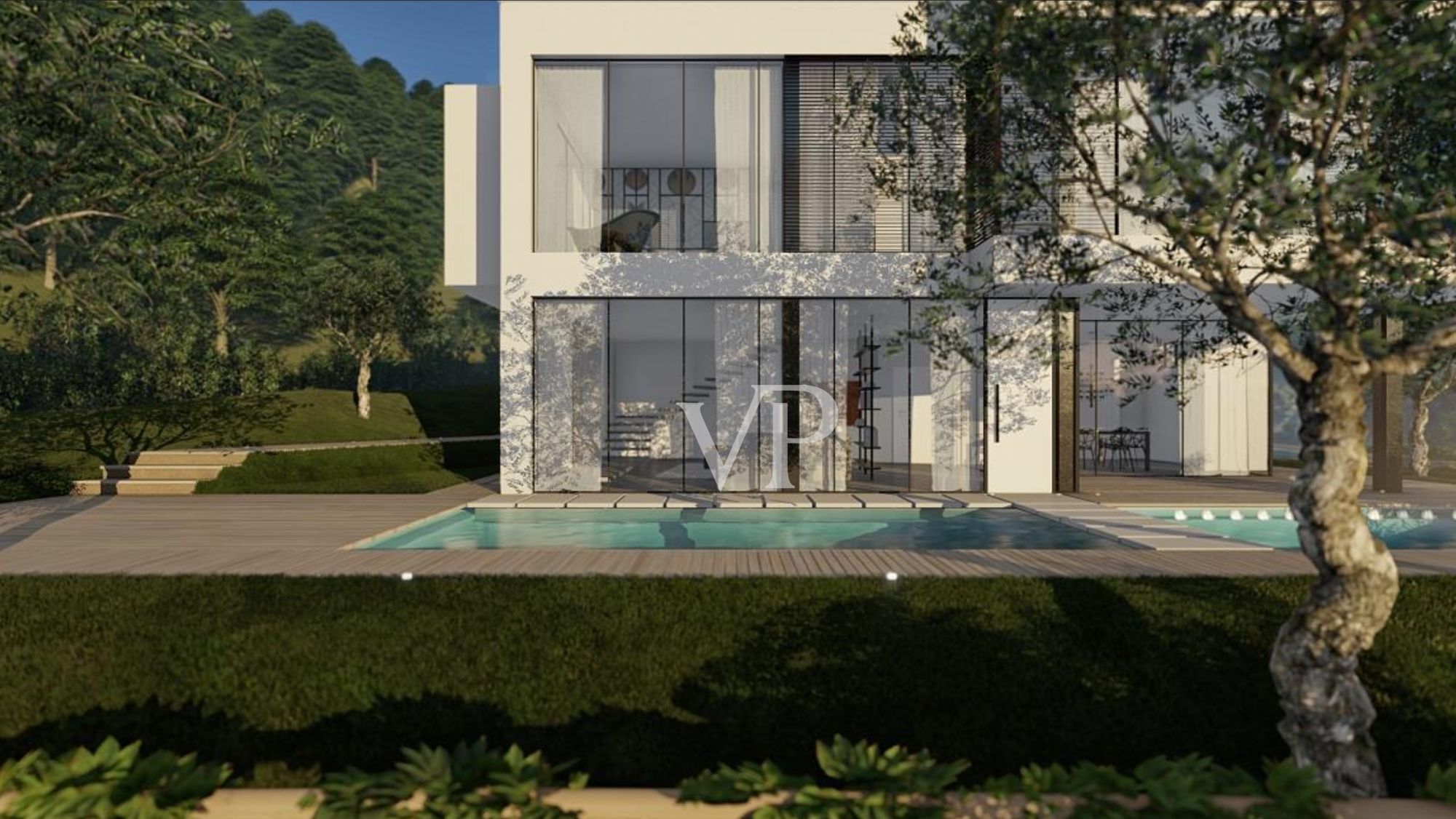 Newly built villa with fantastic lake view in quiet and exclusive location