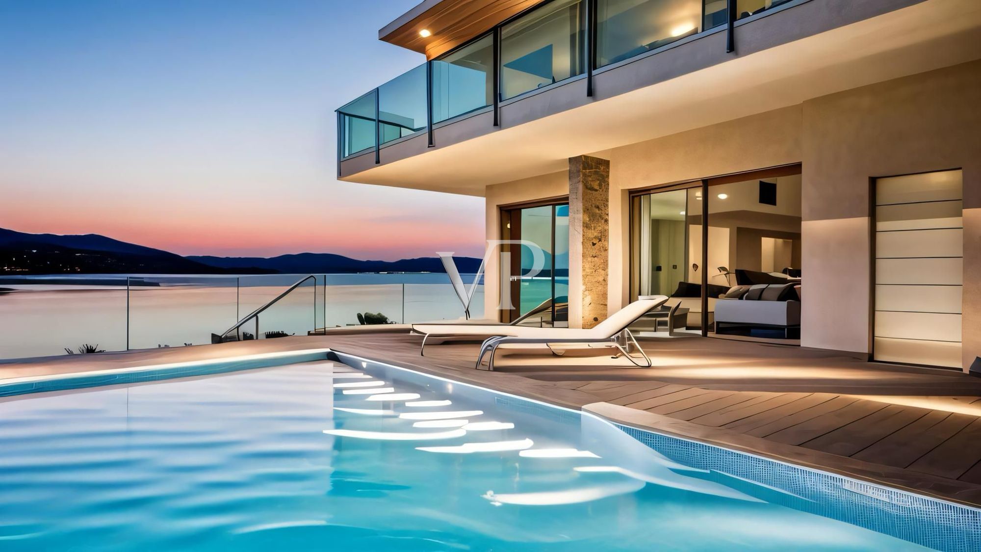 Impresionante villa con vistas al lago y piscina privada