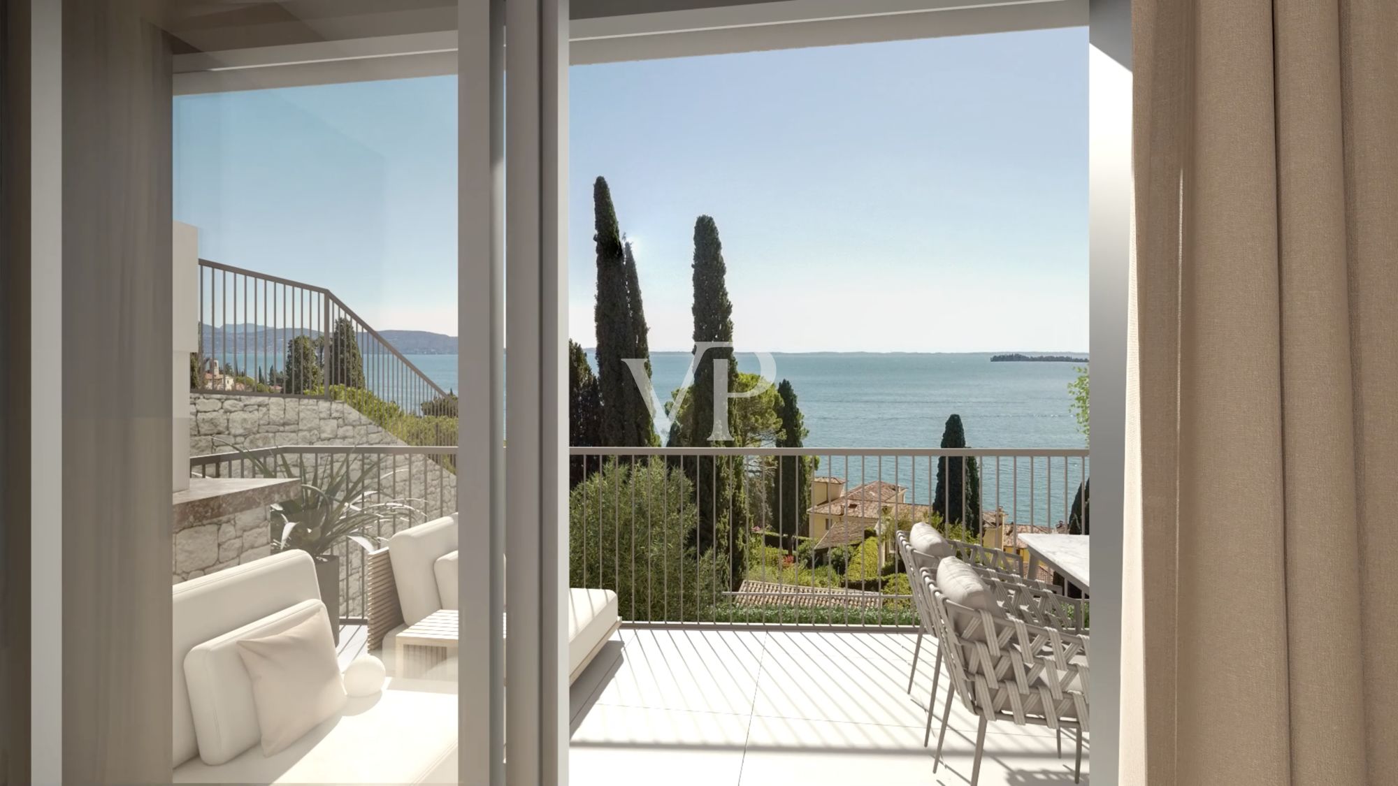 Moderno apartamento de tres habitaciones en Gardone Riviera en una exclusiva residencia con vistas al lago