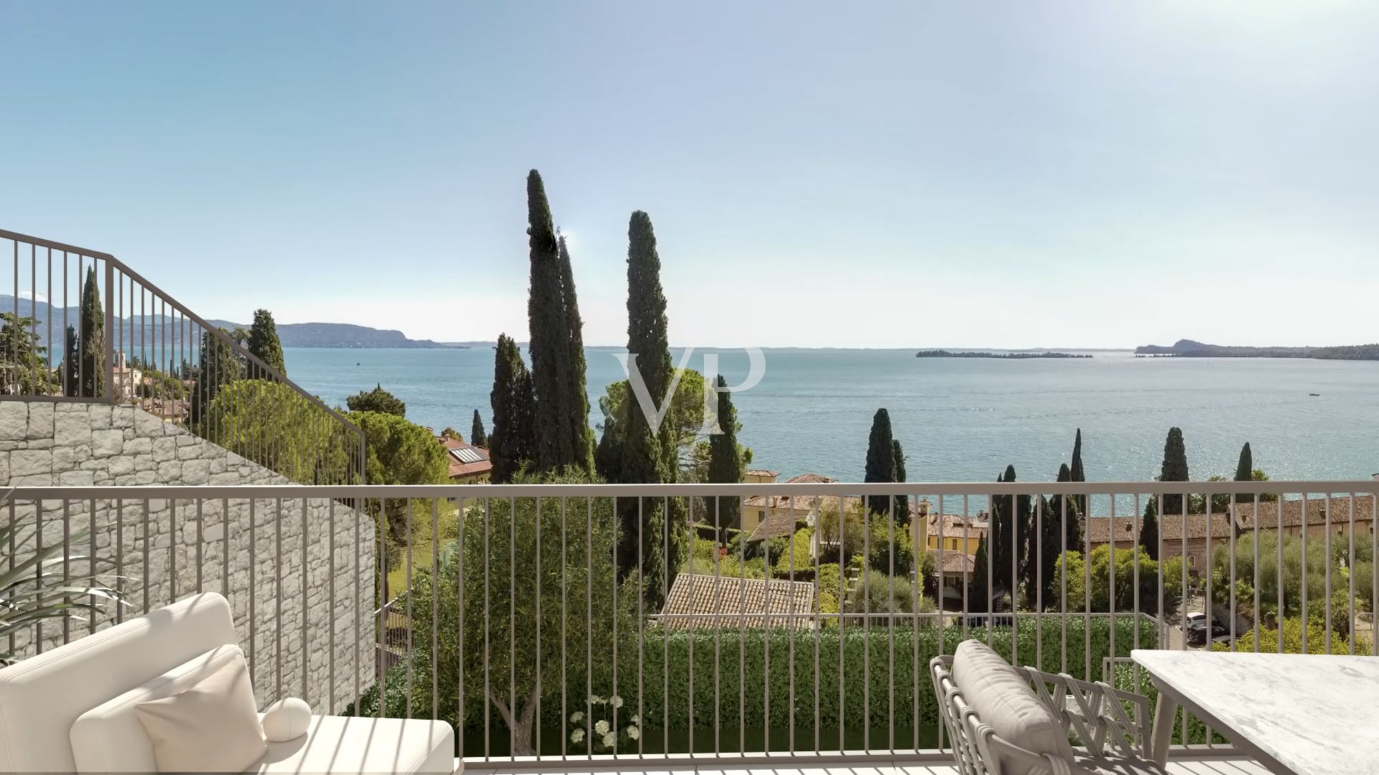 Appartement moderne de trois pièces à Gardone Riviera dans une résidence exclusive avec vue sur le lac