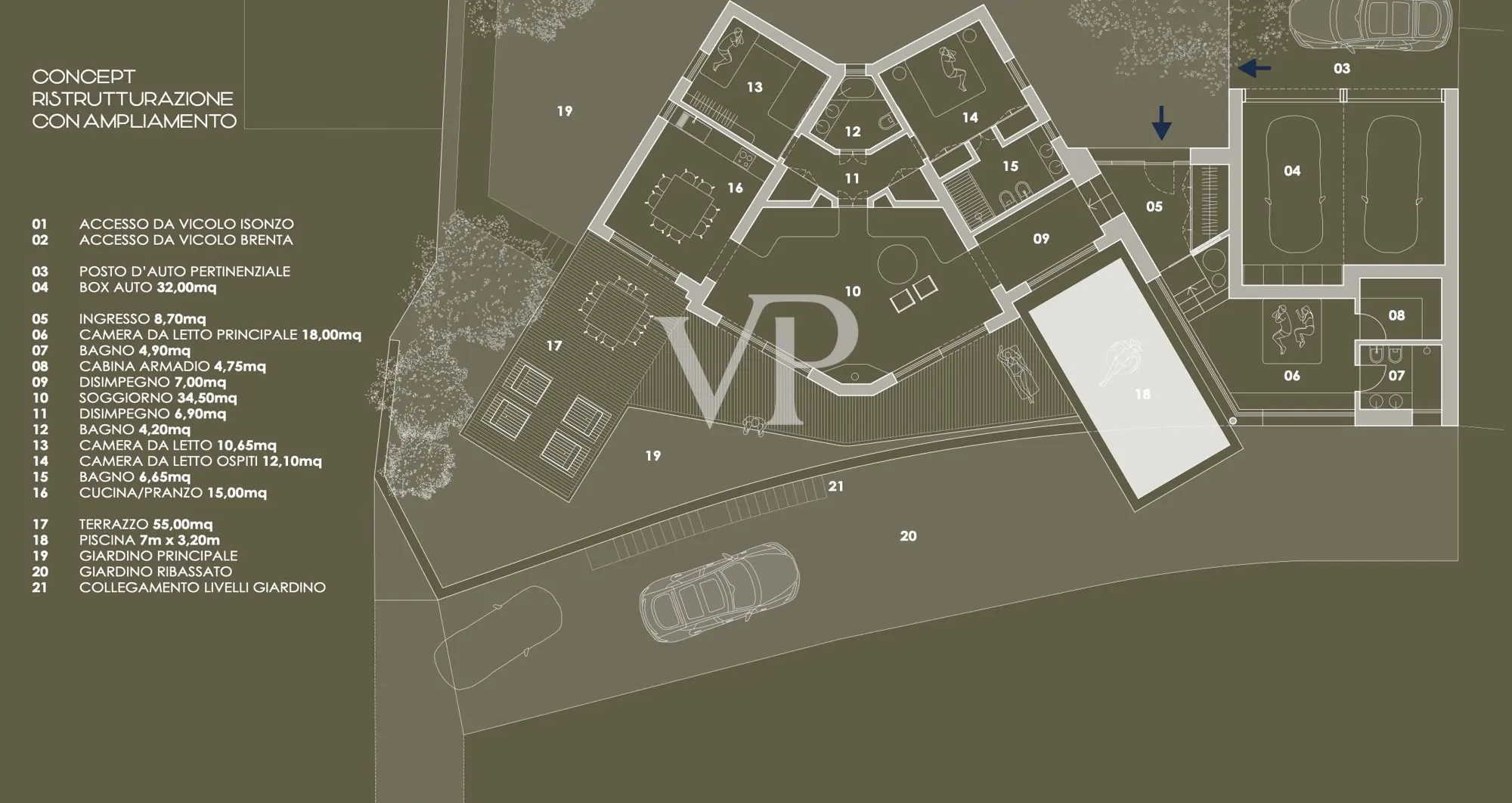 Villa mit Panoramablick in Bardolino