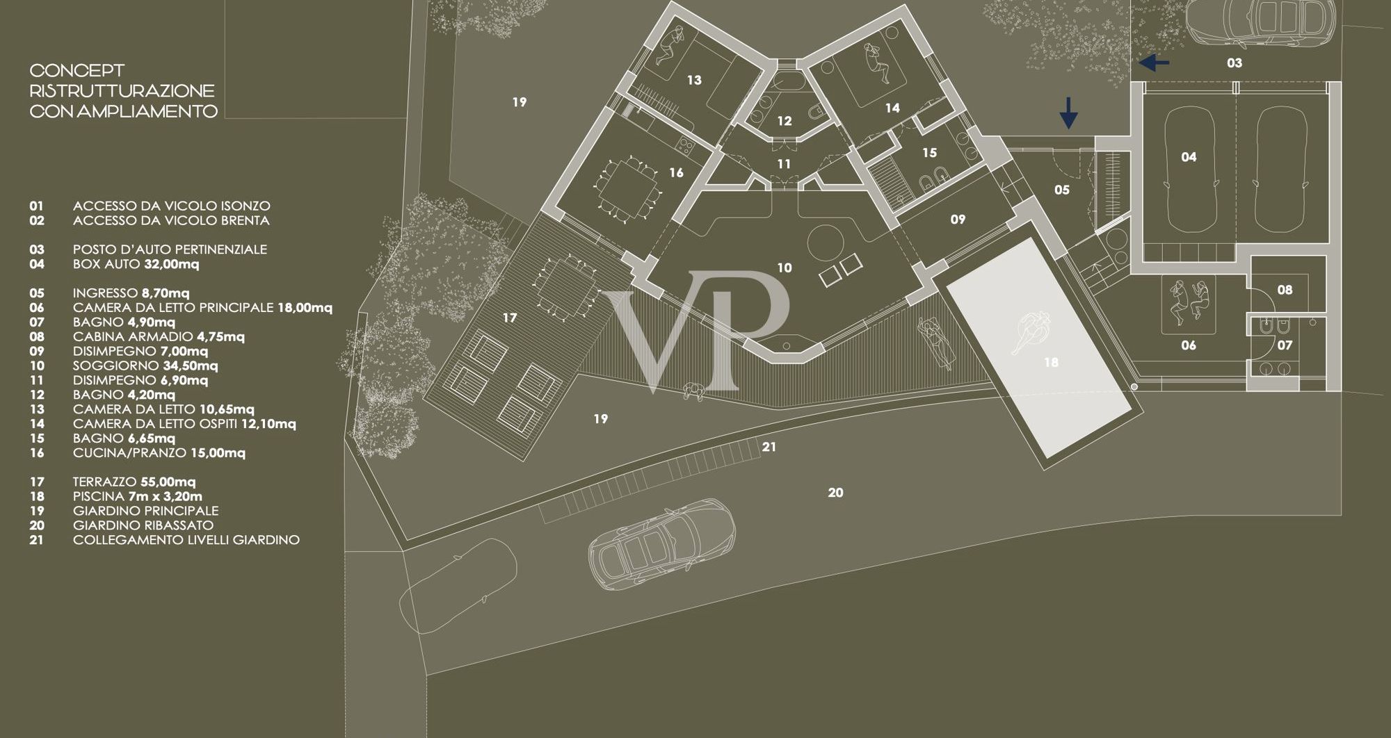Villa mit Panoramablick in Bardolino