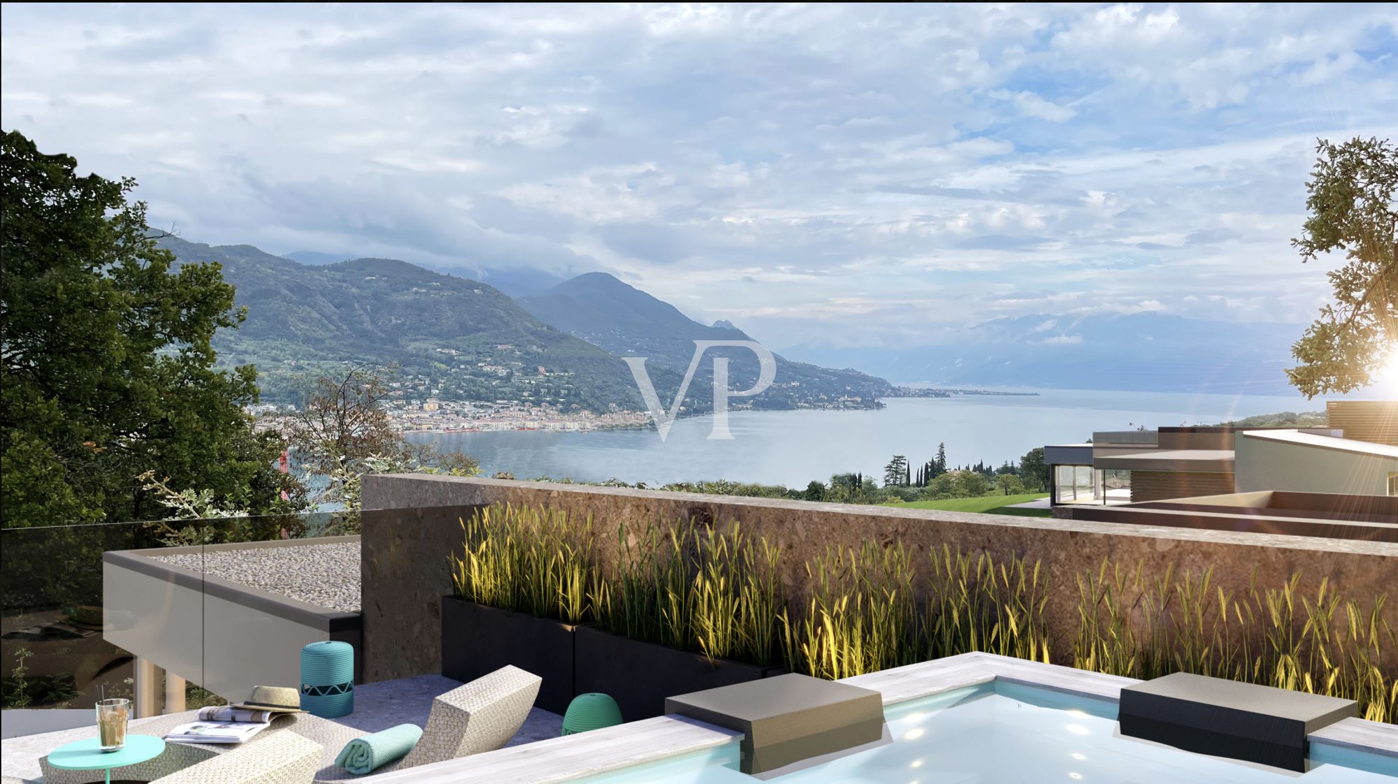 Modern luxury villa with lake view on the Gulf of Salò