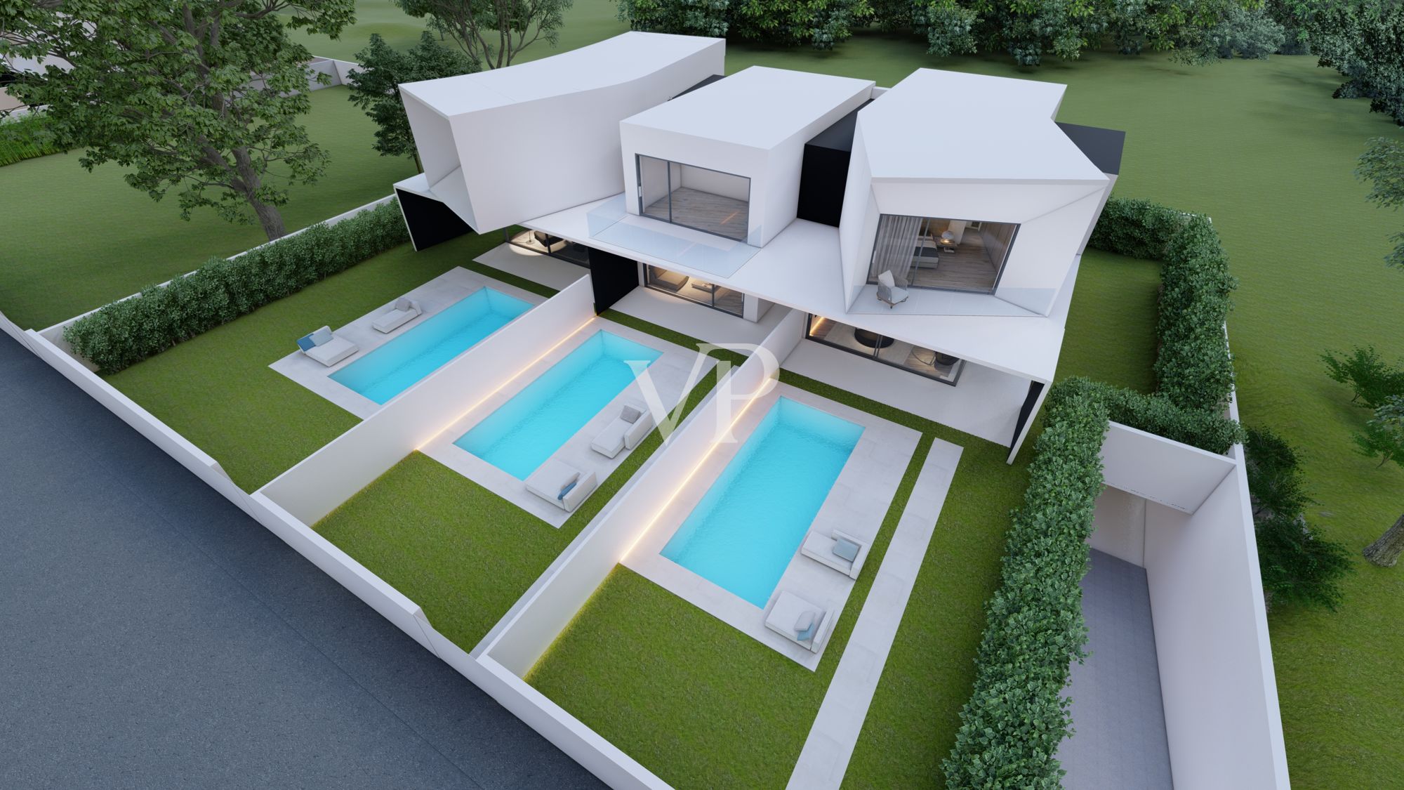 Esclusiva villa a schiera di design con piscina privata e tecnologie all’avanguardia