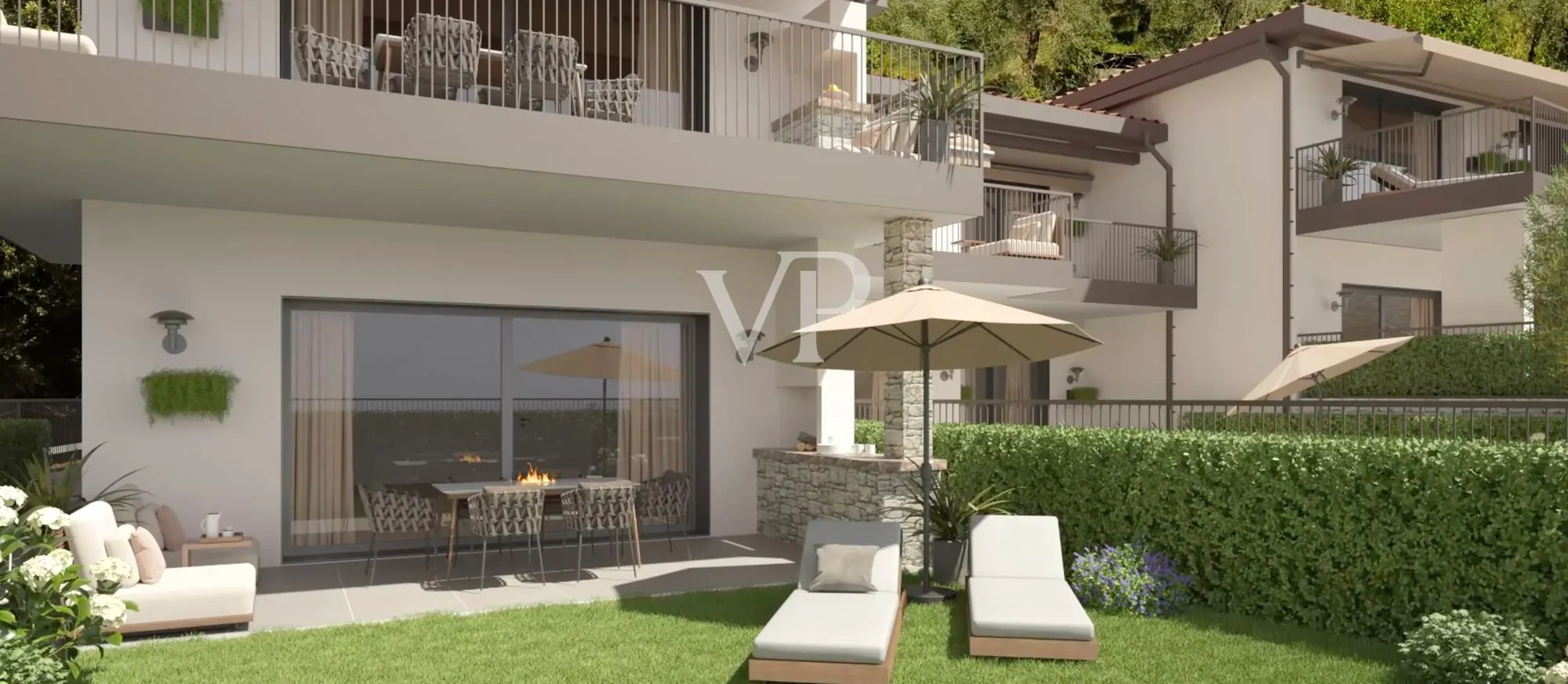 Moderno trilocale a Gardone Riviera in un esclusivo residence vista lago