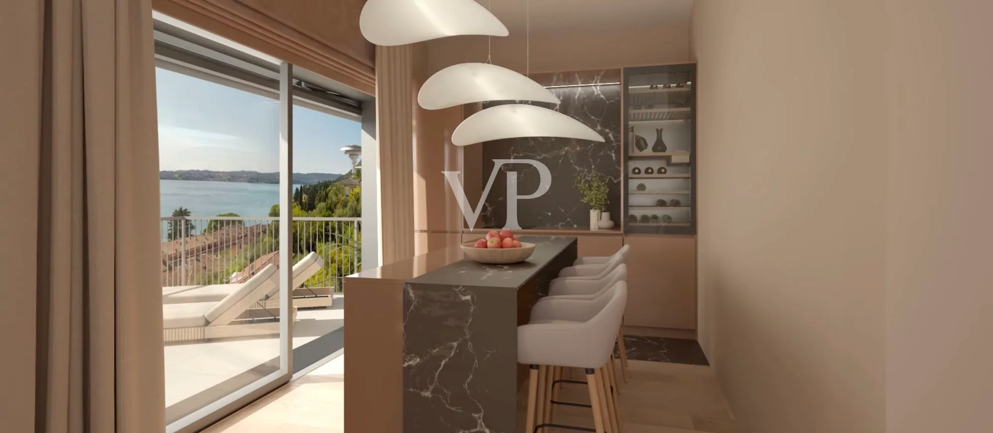 Moderno trilocale a Gardone Riviera in un esclusivo residence vista lago