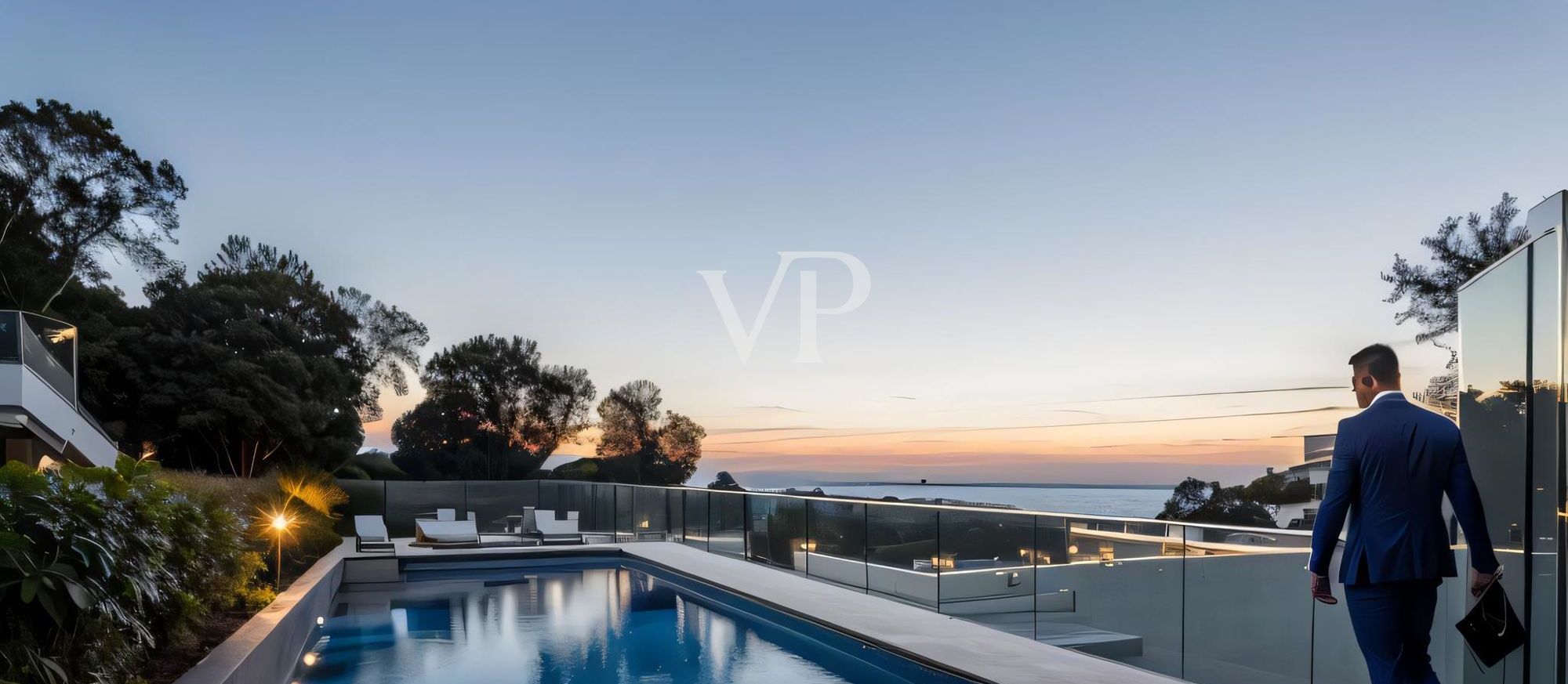 La vista dalla piscina