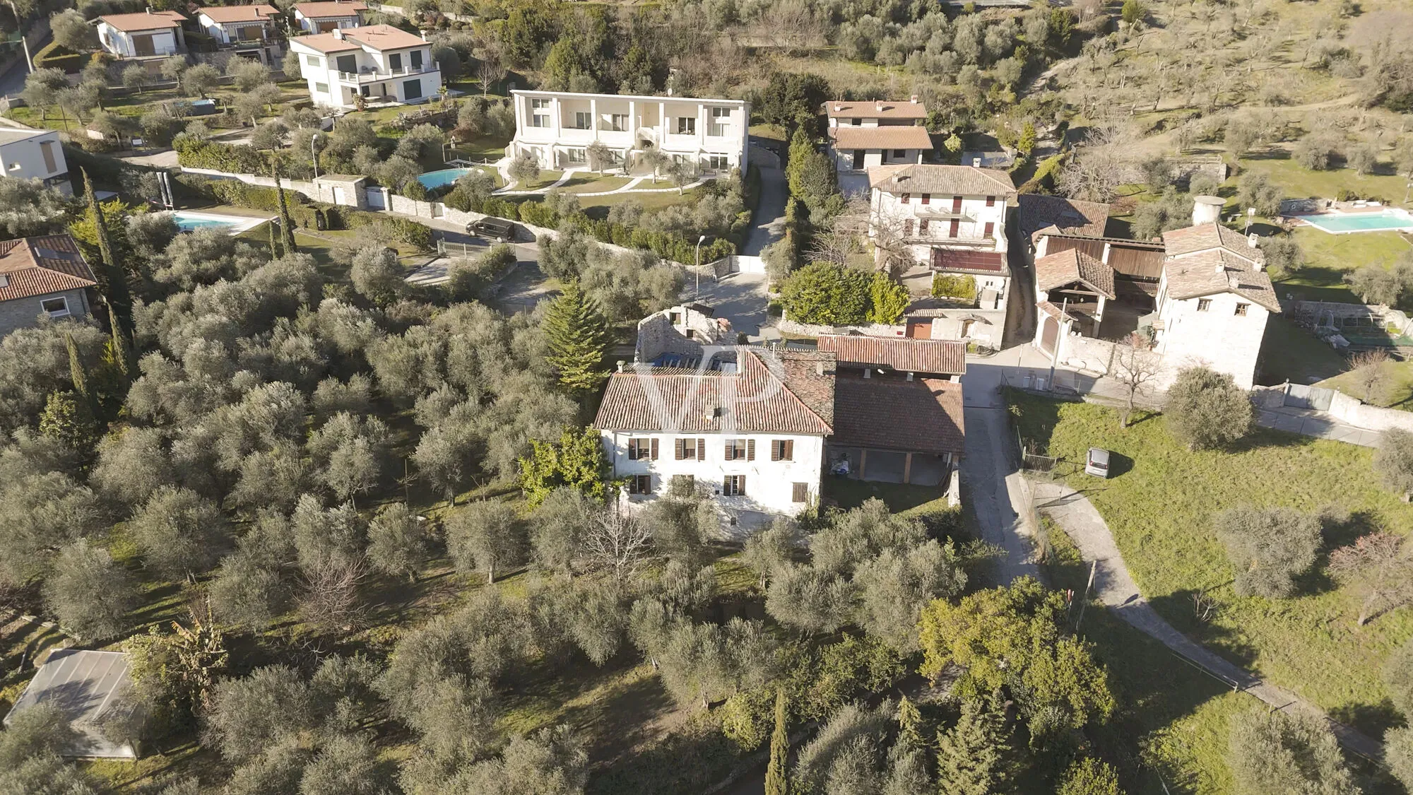 Farmhouse with lake view and olive grove